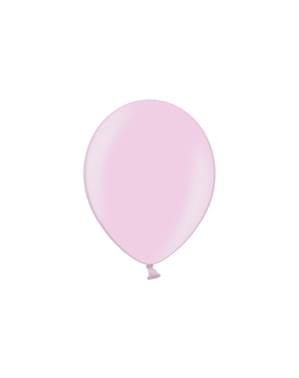 50 balon ekstra kuat berwarna pink pastel metalik (30 cm)