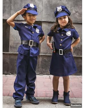 Police Costume Officer Girls Child Cop Fancy Dress Halloween Cute Uniform