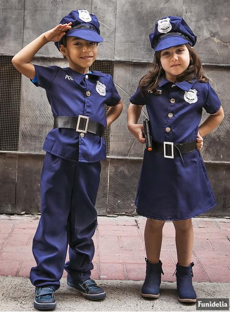 Enfants Filles Costume de police Enfants Flic Déguisement Set Policewoman  Uniforme Robe Halloween Policier Cosplay Vêtements