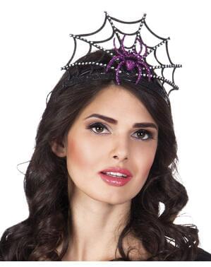 Tiara de reina de las arañas negra para mujer