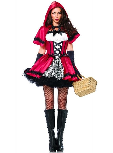 Gothic Red Riding Hood Costume | Adult | Womens | Red/White | S | Leg Avenue