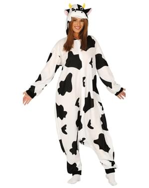 Maskeraddräkt ko onesie för vuxen
