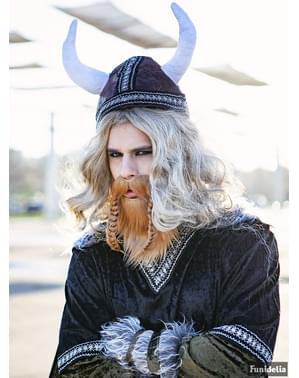 Barbă și mustață roșcată vikingă pentru adult