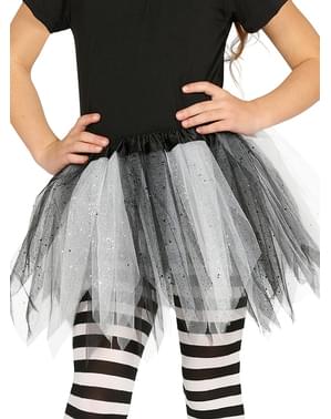 tutu branco e preto com brilhante para menina