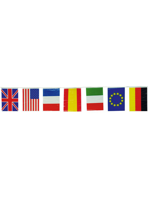 Guirlande 50 m. Grands drapeaux Internationaux