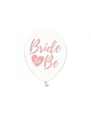 50 "BRIDE" balon lateks dengan warna pink transparan (30 cm) - Gold Bridal Shower