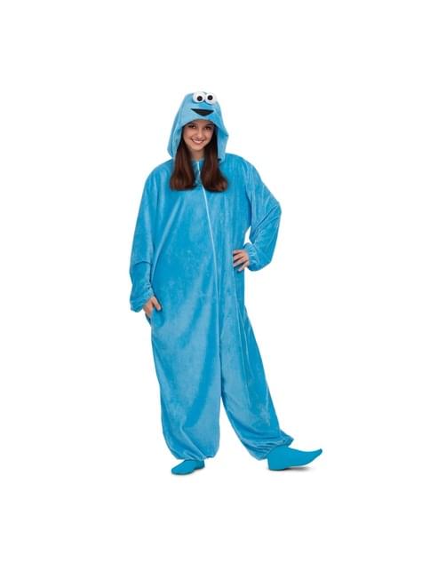 operatie Afwijking Verder Cookie Monster from Sesame Street Onesie Costume for Adults