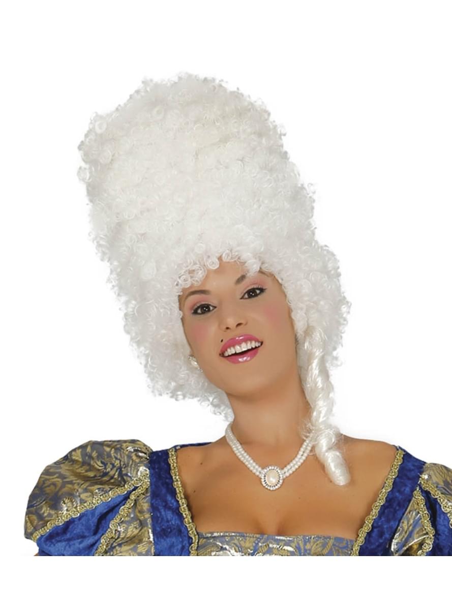Peluca de época grande blanca