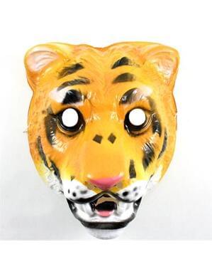 Tigermaske i plastik til børn