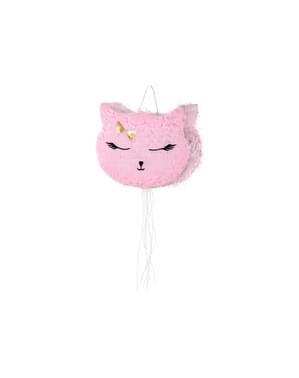 Vaaleanpunainen Kissa Piñata - Meow Party