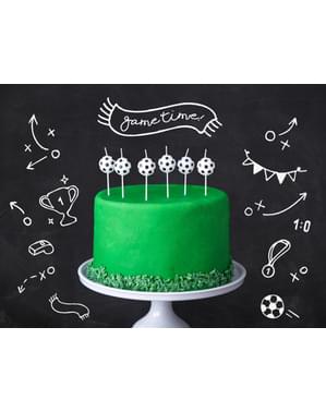 6 velas de balones de fútbol (2,5 cm) - Football Party