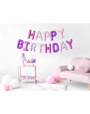 Ballons Happy Birthday tons violets variés (340 cm) - Celebration Party