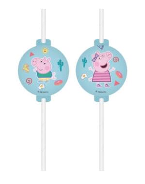 6 pailles Peppa Pig