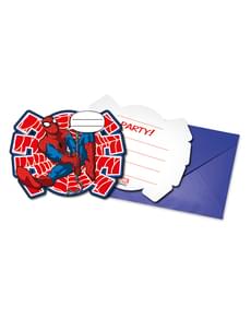 Sett med 6 Ultimate Spiderman Power Invitasjoner