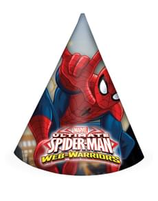 Set of 6 Ultimate Spiderman Web Warriors Party Hats
