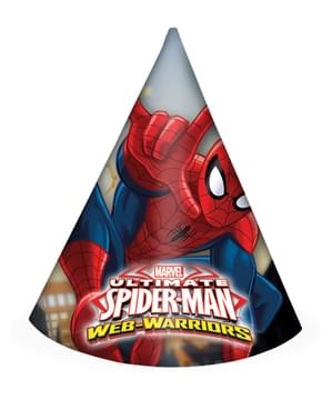 Set dari 6 Topi Pesta Prajurit Web Spiderman Ultimate