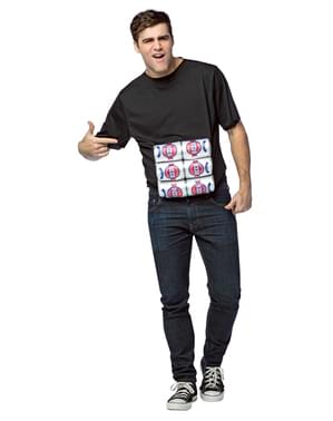 Six pack de cervezas abdominales