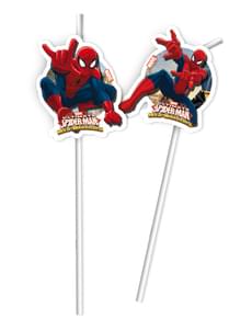 Set of 6 Ultimate Spiderman Web Warriors Straws