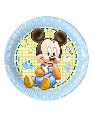 8 Πιάτα Μίκι Μάους (23cm) - Baby Mickey