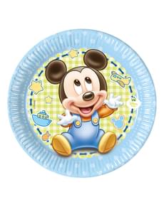 Conjunto de 8 pratos Baby Mickey 20 cm