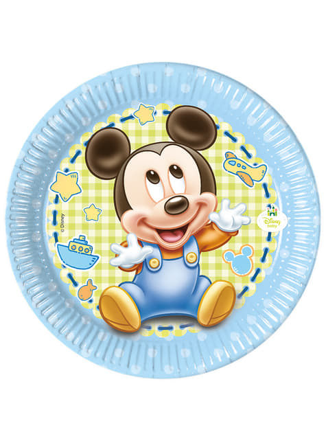 8 Baby Mickey Plates (20 cm) - Baby Mickey
