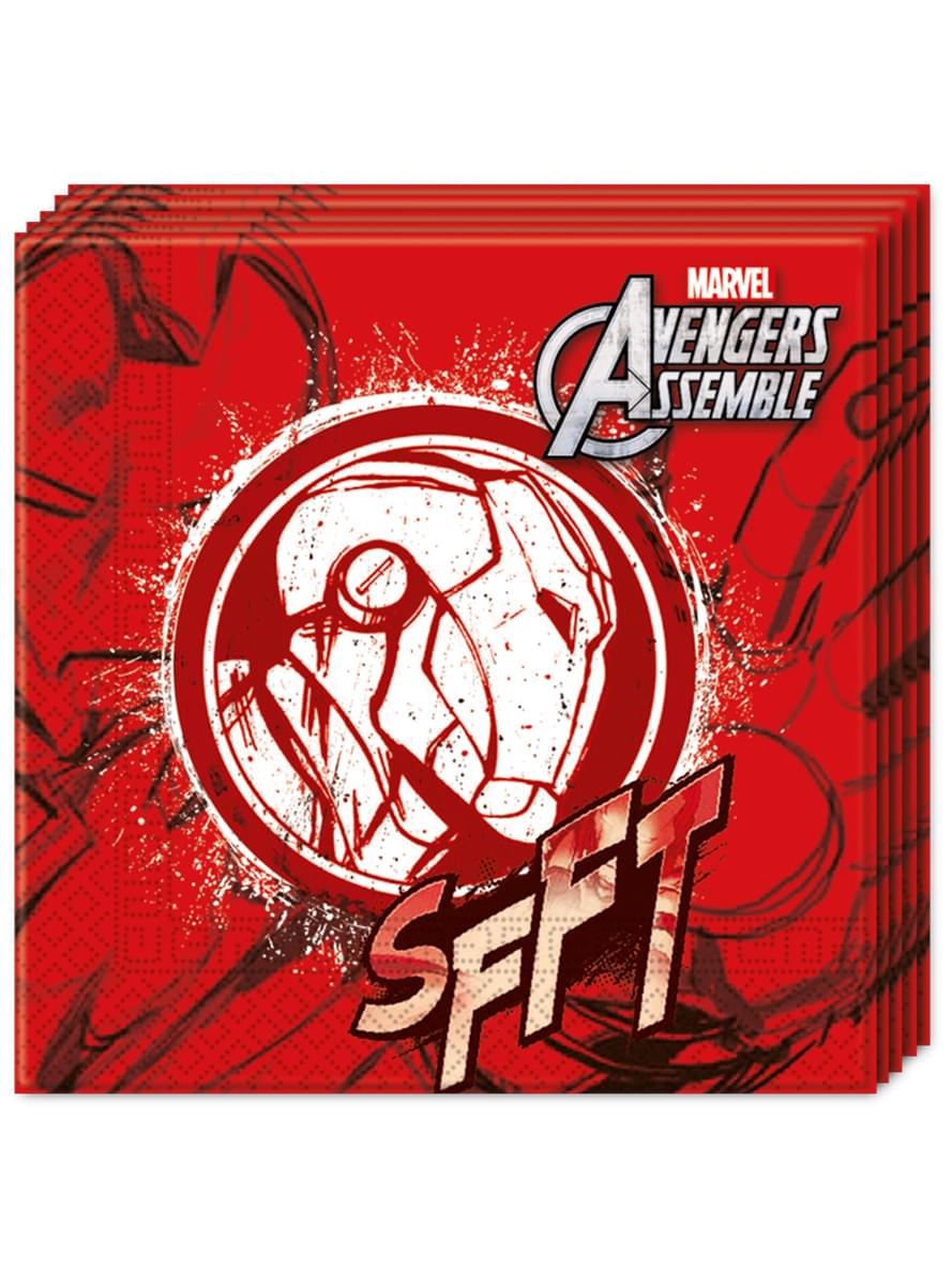20 servilletas Los Vengadores Teen Iron Man (33x33cm) - Avengers Team