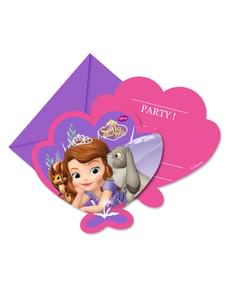 6 invitations Princesse Sofia
