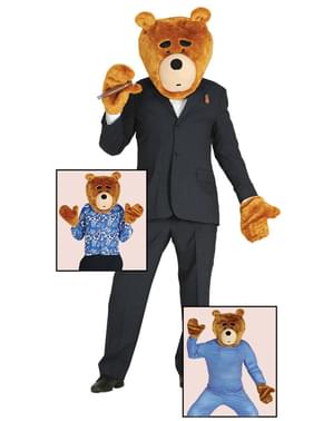 Kit accessorio per la testa e mani da orso per adulto