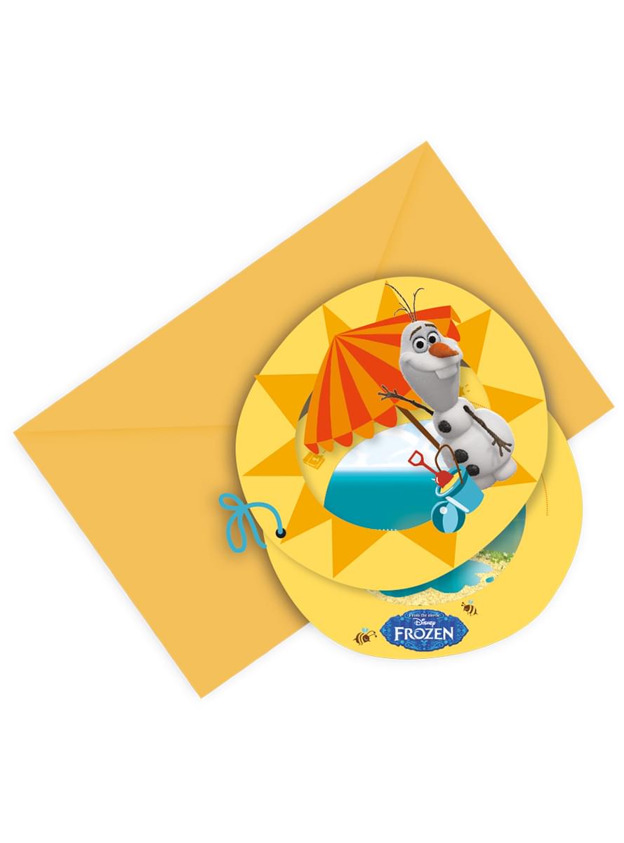 Set of 6 Olaf Summer Invitations