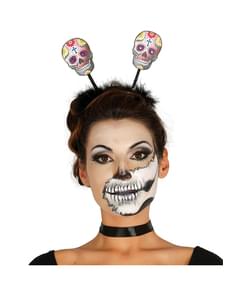 Diadema caveiras dia dos mortos para mulher