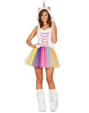 Meerkleurige eenhoorn kostuum voor vrouw