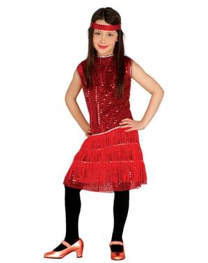 लड़की के लाल चार्ल्सटन पोशाक