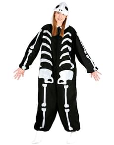 Disfraz de esqueleto onesie ancho para adulto