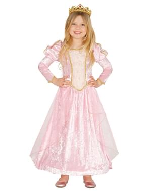 लड़की की गुलाबी स्टोरीबुक राजकुमारी पोशाक