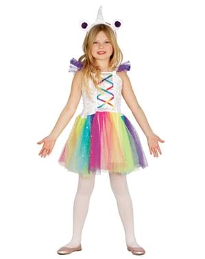 Fato de unicórnio multicolor para menina