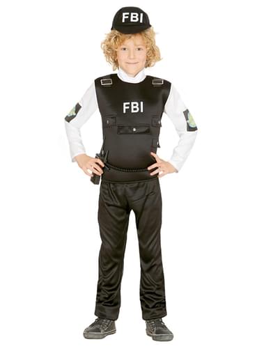 Funidelia  Disfraz de policía para hombre Guardia, Agente, FBI