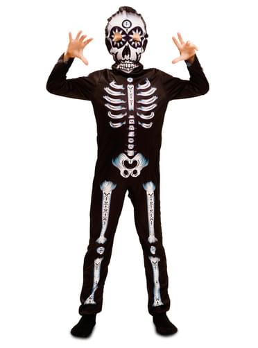Fato de esqueleto dia dos mortos para menino