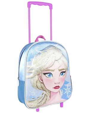 Sac à dos à roulettes 3D Elsa La reine des neiges à paillettes