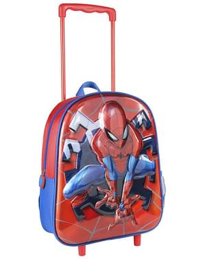 Mochila com rodas 3D Homem Aranha metalizada