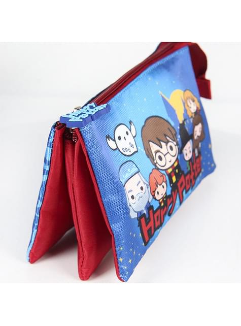 Estojo Harry Potter com três compartimentos