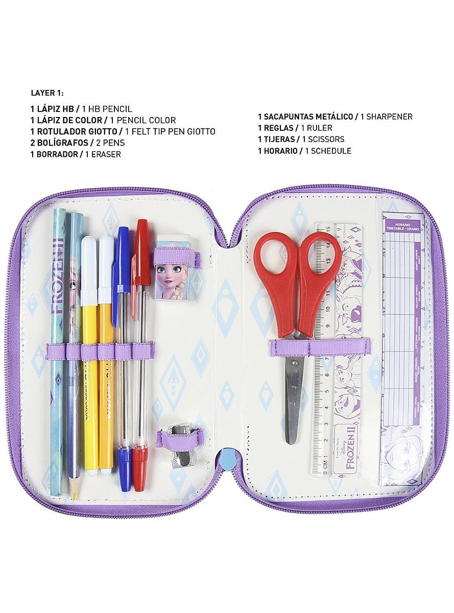 Frozen 2 Pencil Case with 3 Compartments - Disney