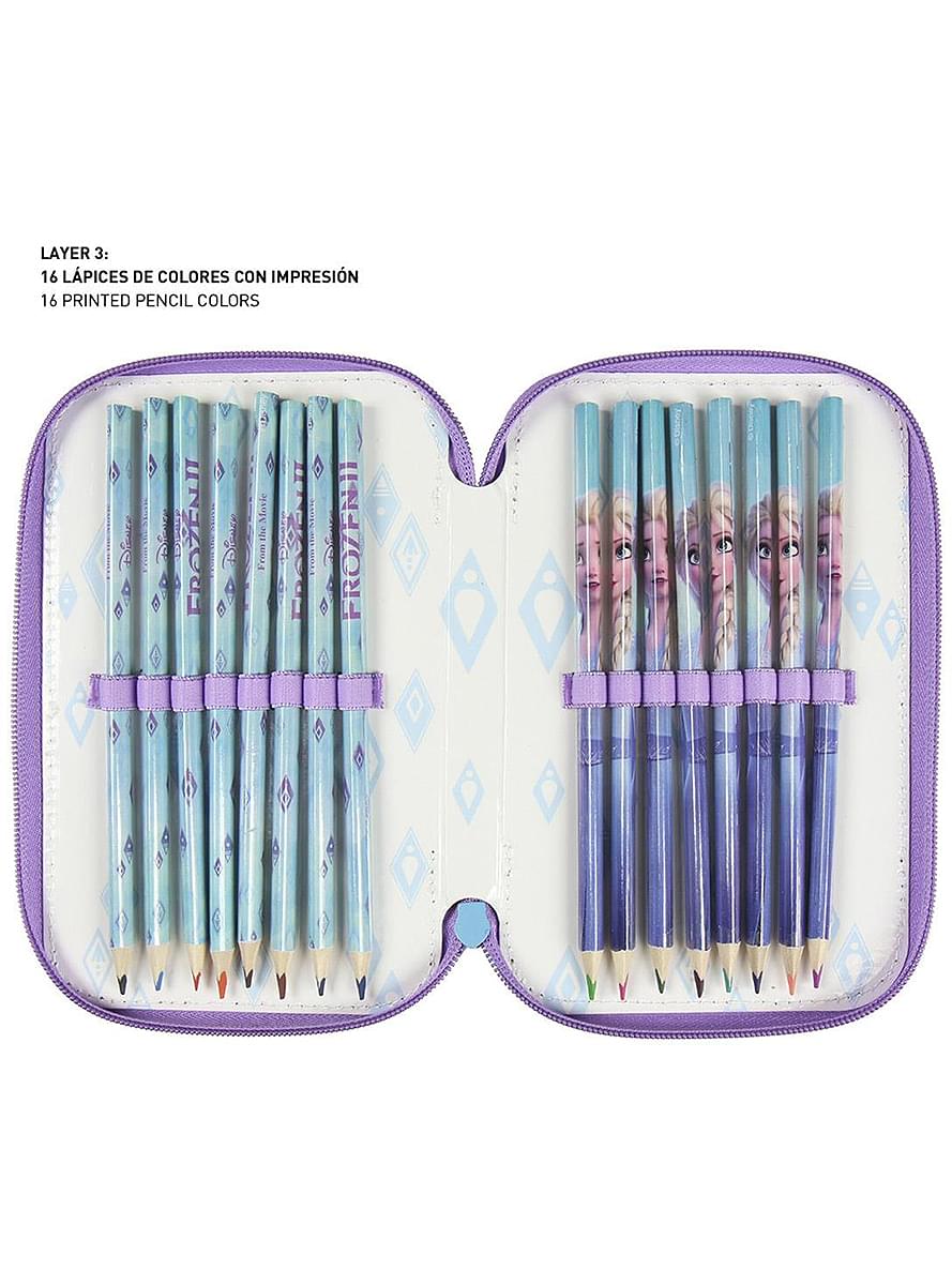 Frozen 2 Pencil Case with 3 Compartments - Disney