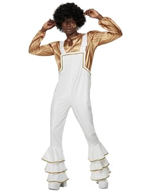 70s Белого диско Костюм для мужчин
