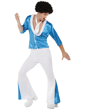 Λευκό '70 Disco κοστούμι για Άνδρες