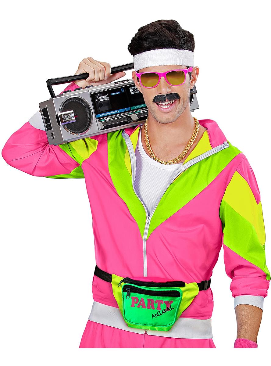 Kit Accessoires Années 80 Fille Vert Fluo - Parfait pour Soirées Rétro