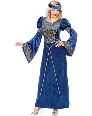 Renesančni kostum za ženske v modri barvi