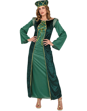 Grøn Middelalderlig Prinsessekjole