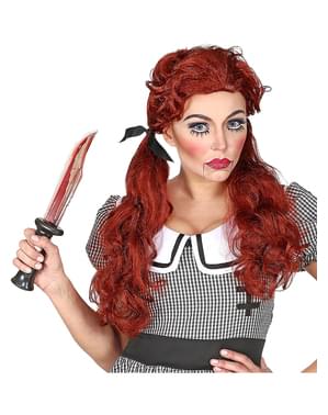 Parrucca da bambola con i capelli rossi da donna