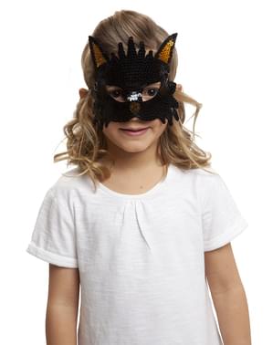 Máscara de gato brilhante para menina