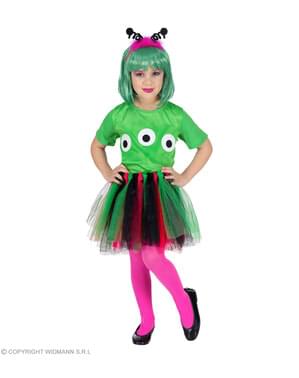 Alien Kostüm grün für Mädchen
